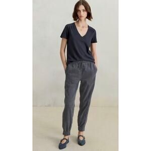 Wrap London Women's Size US 4 Corduroy Joggers Hemp Organic Cotton Steel Grey
